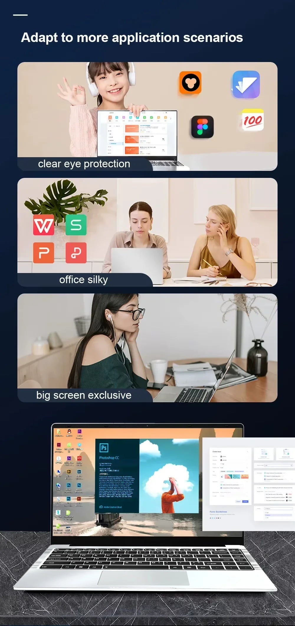 2025 Office Laptop Windows 11 intel core i7-7500U/intel Atom x7 A3950 14.1" Notebook Computer 1920*1080P 12GB RAM 1/2TB SSD