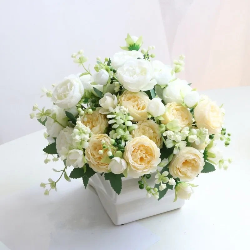 Artificial Flowers Silk Peony Wedding Bridal Bouquet Home Table Outdoor Garden Archway DIY Gift Room Decoration