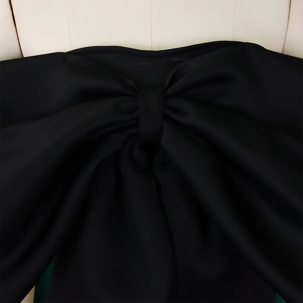 Sexy Blouse & Shirts for Woman Off the Shoulder Backless Big Bow Decorate Zipper Closure Fashion Ladies Evening Night Club Tops