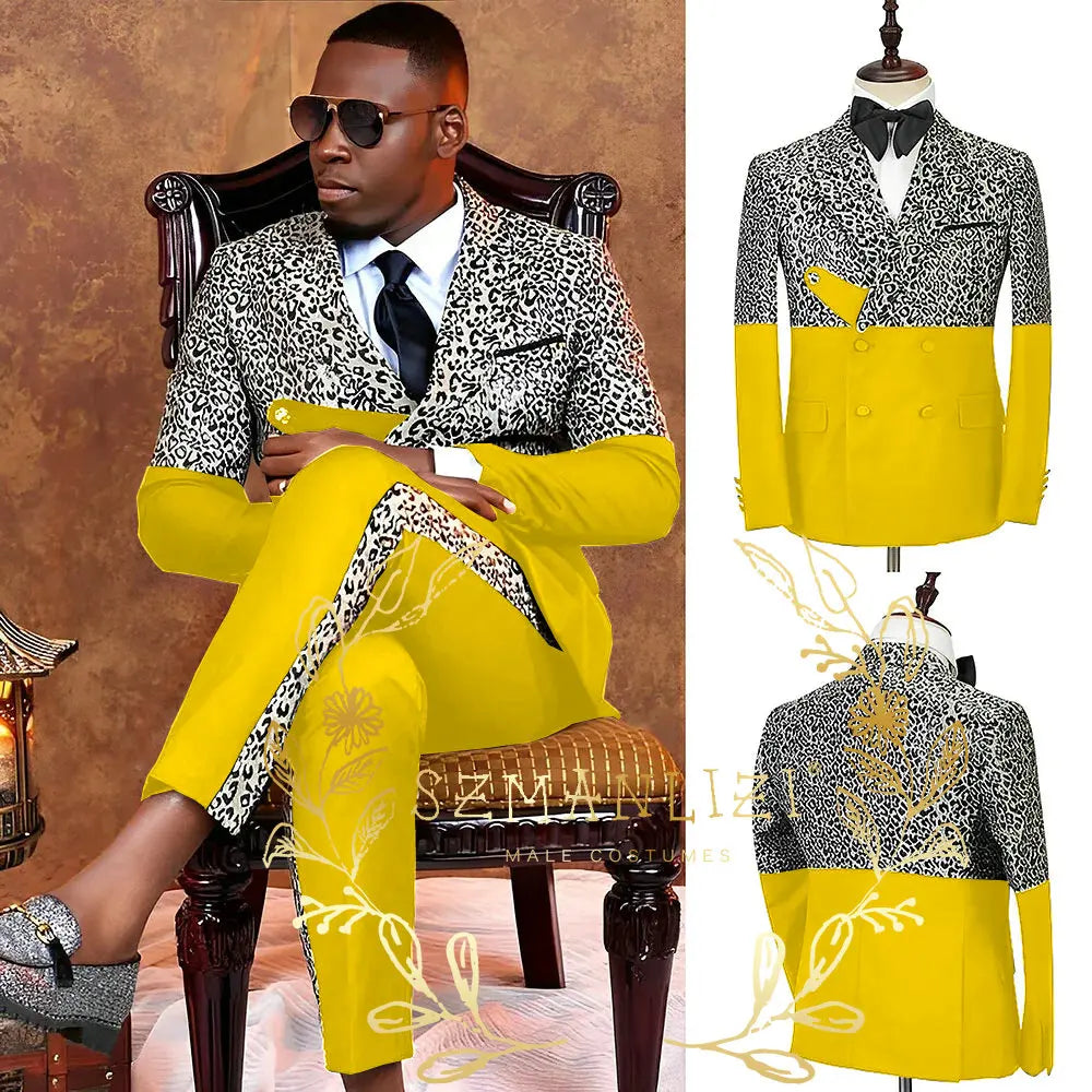 High Quality Fashion Design Double Breasted Men Suits Costume Homme Wedding Prom Slim Fit Tuxedo Groom Wear 2 Pieces Jacket+Pant