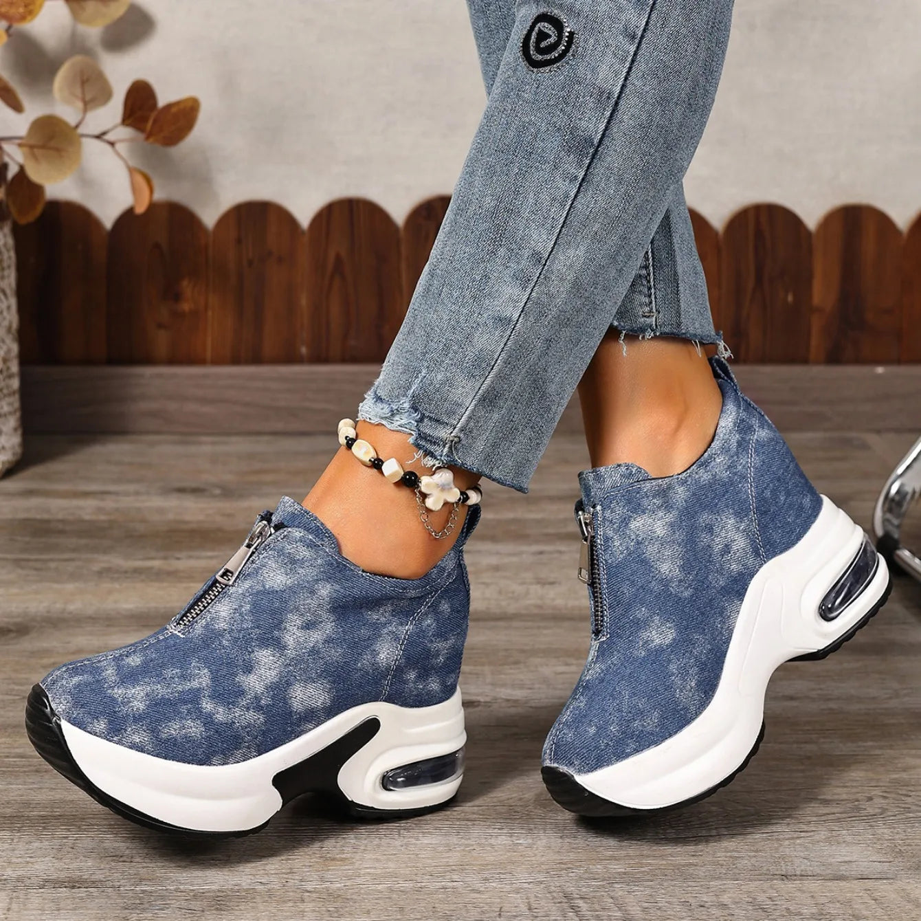 New 2025 Women Sneakers Anti-slip Platform Wedge Sneakers Women Slip on Casual Lady Vulcanized Shoes Women Zapatos De Mujer