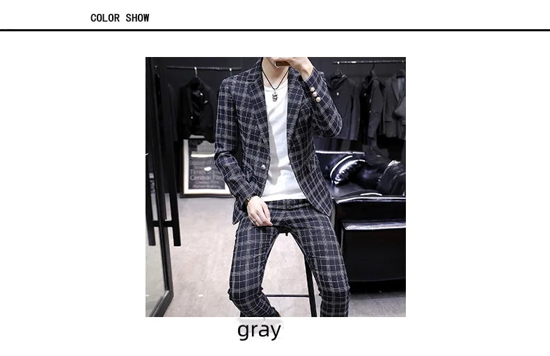 Casual suit jacket fashion loose luffian handsome suit senior sense top single business formal Korean student suit