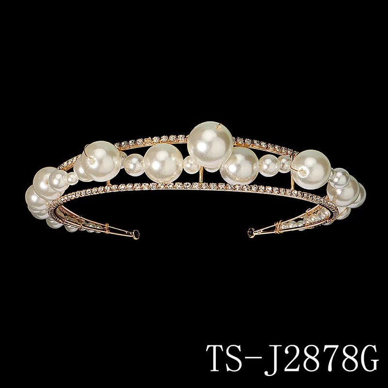 Fashion U-shaped Pin Metal Barrette Clip Pearl Hairpins For Bride Flower Clear Crystal Tiara Wedding Jewelry Hair Accessories