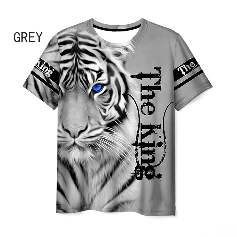Lion 3D Printing T-shirt Personalized Customization High Quality Large Size Sports Casual Short Sleeve Summer Street Clothing