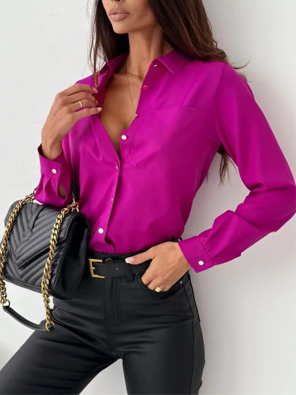 Casual White Women's Blouse Long Sleeve Button Woman Shirt Solid Color Office Tops 2023 Spring Autumn Fashion Ladies Blouses Top