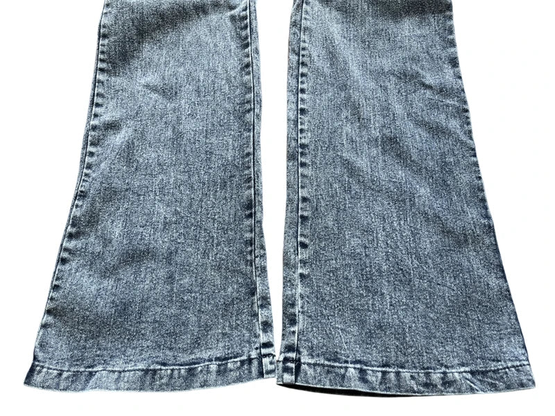 Casual Slim Short Sleeve Stretch Stir Fried Floral Washed Denim Jumpsuit Jeans Playsuit Cotton Flared Pants Jump Suit Overalls