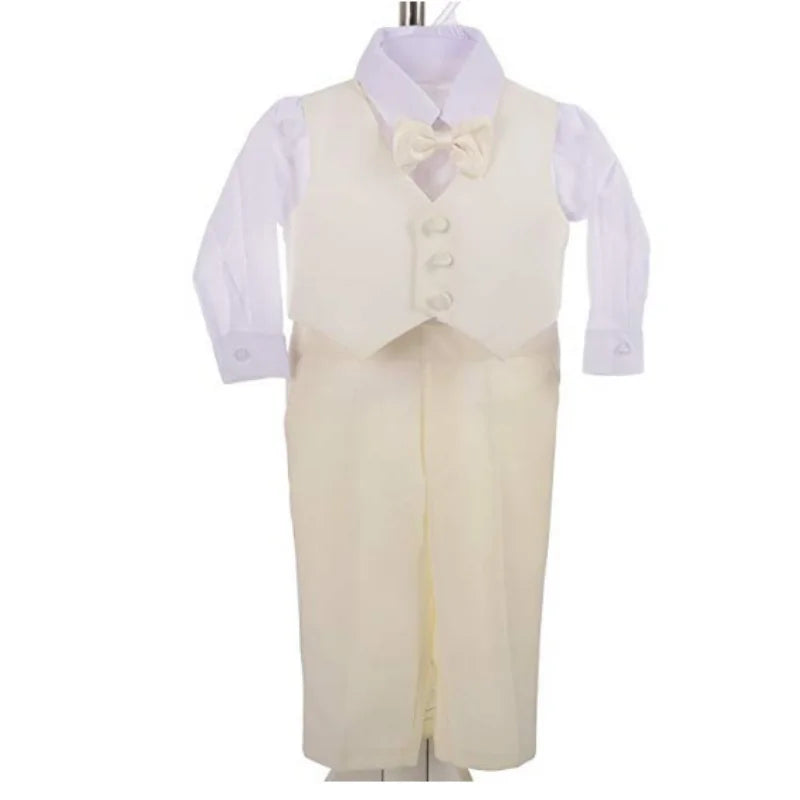 Boys Wedding Birthday Party Blazer Tuxedo Baby Boy Christening Outfit Coat Shirt Pant Vest BowTie Gentleman Suit Baptism Clothes