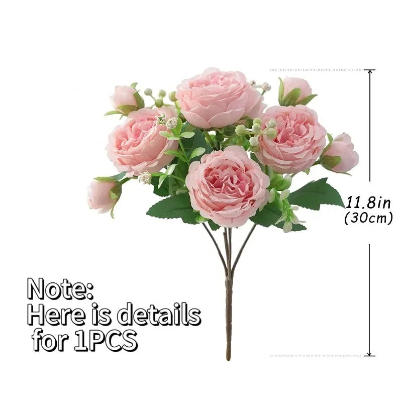 Artificial Flowers Silk Peony Wedding Bridal Bouquet Home Table Outdoor Garden Archway DIY Gift Room Decoration