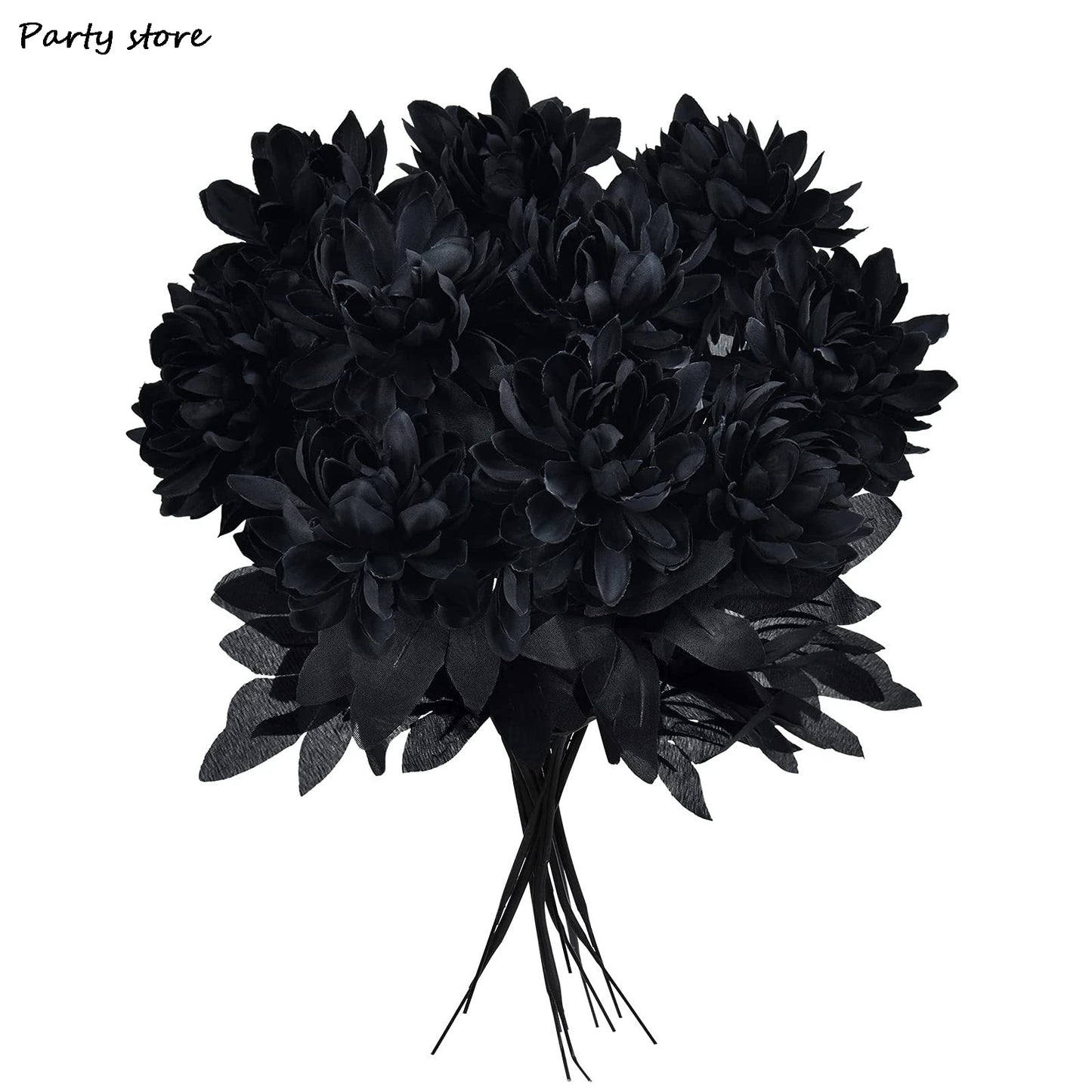 Halloween Burgundry Dahlia Black Artificial Flower Branch Wedding Flower Wall Arrangement Materials Fake Flower Table Home Decor