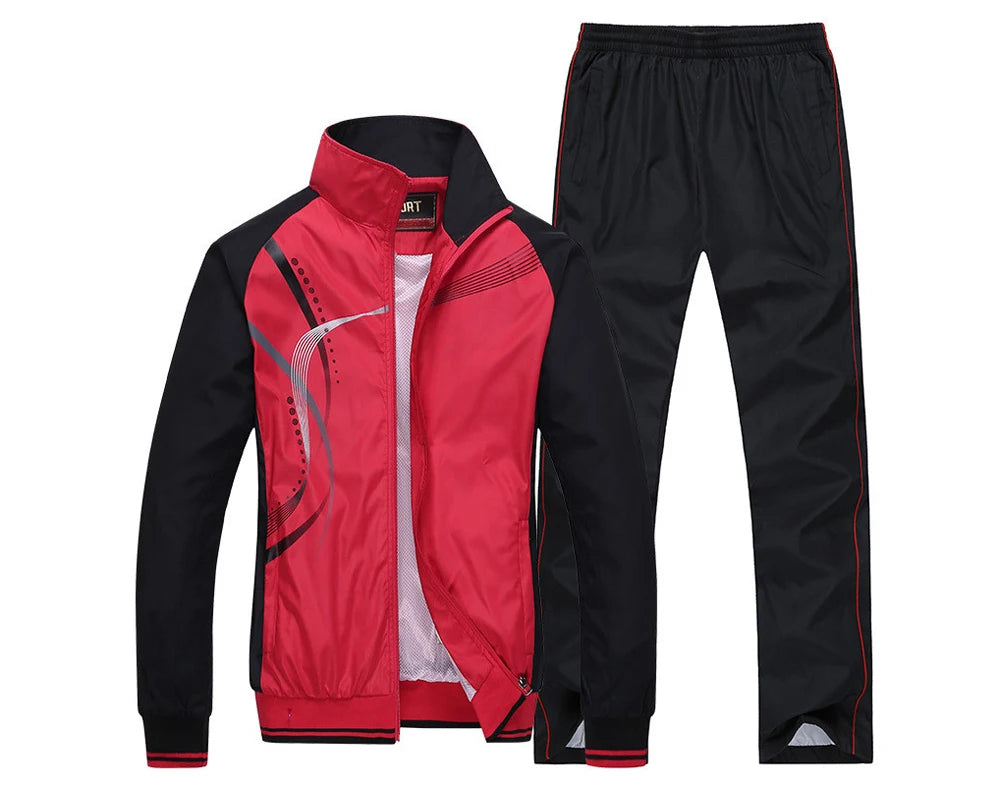 Men Sportswear New Spring Autumn Tracksuit 2 Piece Sets Sports Suit Jacket+Pant Sweatsuit Male Fashion Golfwear Men Clothing 5XL
