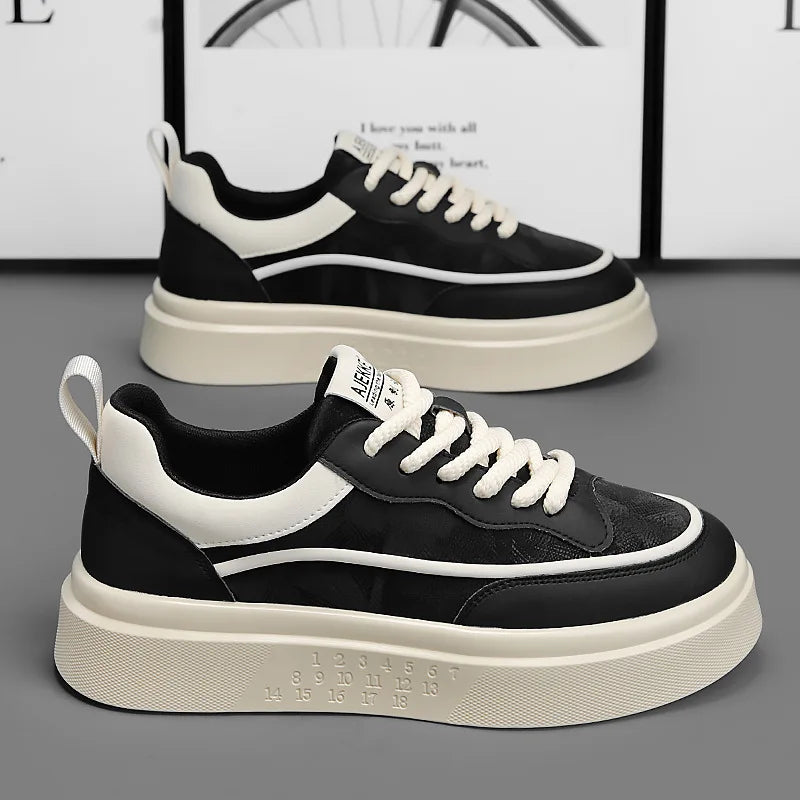 2025 New style fashionable and trendy white sneakers, versatile board shoes, thick-soled height-increasing casual men's shoes