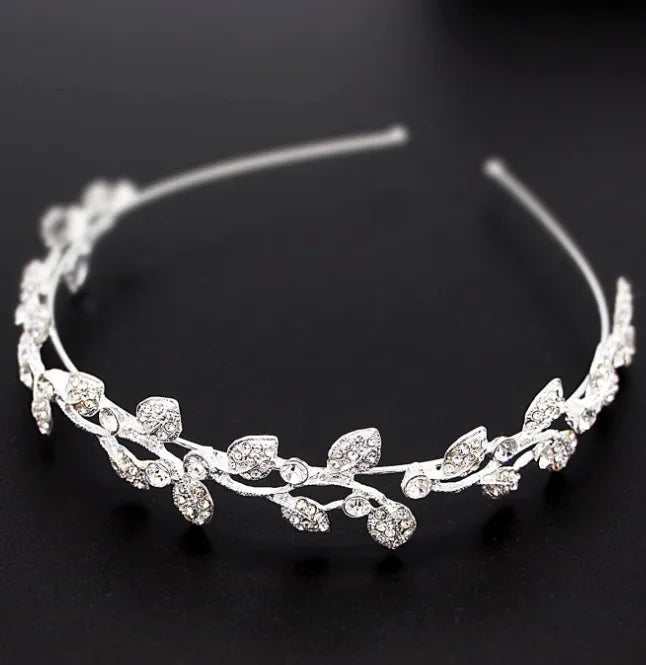 Bridal Bridesmaid Flower Girls Diamante Crystal Pearl Headband Rhinestone Wedding Prom Tiara Women Hair Accessories