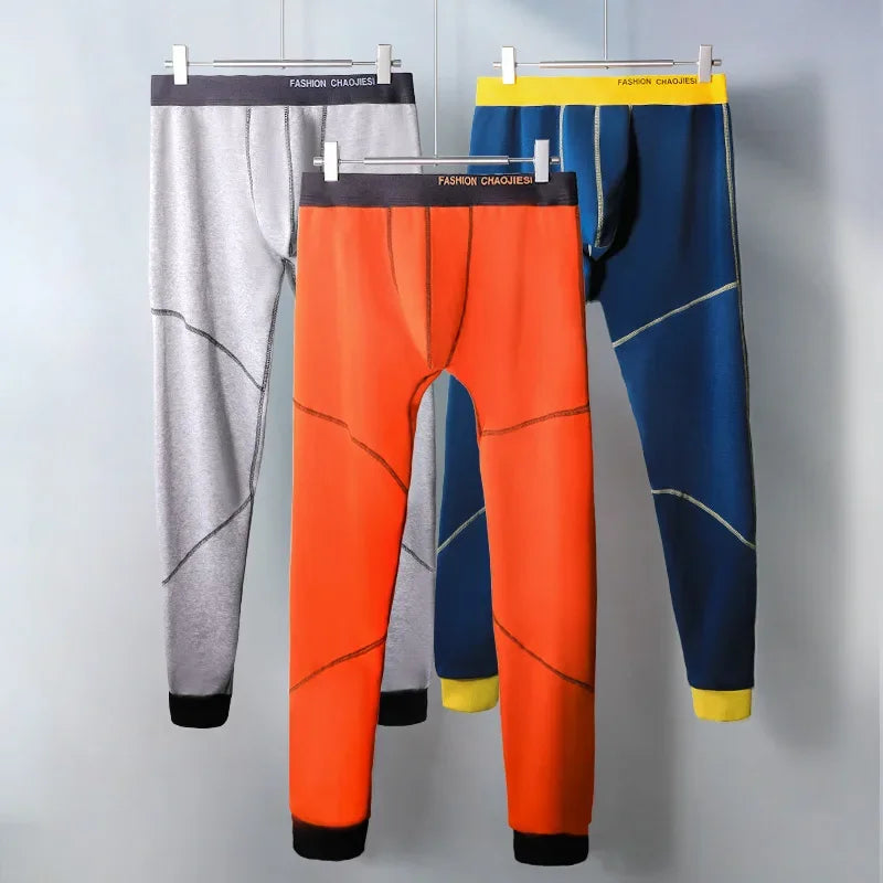 Winter long Johns men's underwear thick fleece pants Single thermal pants tights leggings youth cotton pants