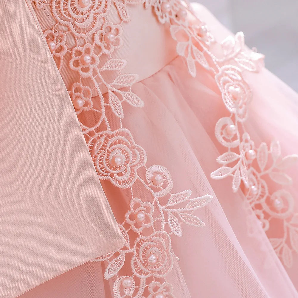 6 12 24 36 Months Baby Girls Dress Big Bow Wedding Party Elegant Little Princess Dress Kids Birthday Present Christmas Vestidos