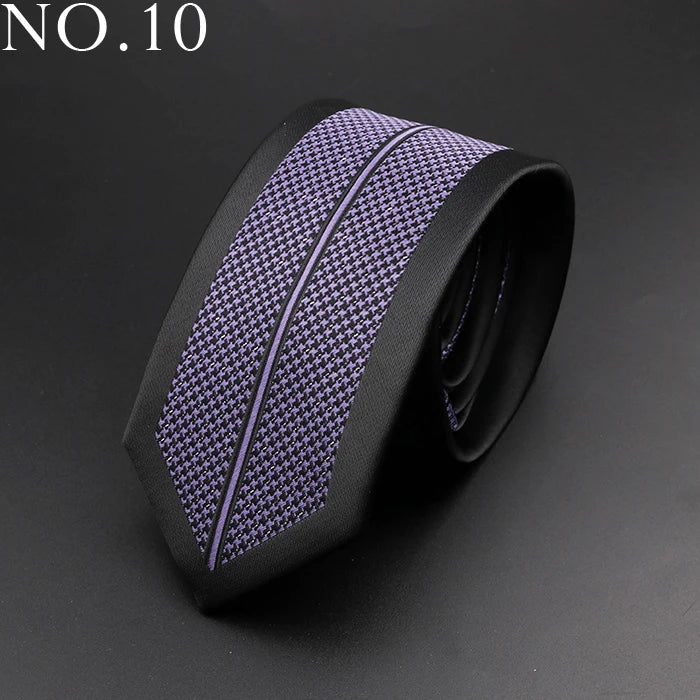 New Skinny 6cm Ties For Men Wedding Dress Necktie Perple Floral Paisley Patchwork Tie Business Slim Shirt Accessory Gift Cravate