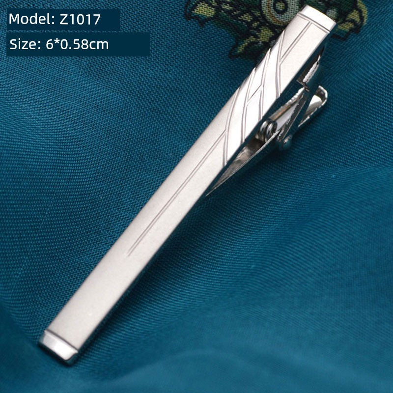 Tie Clip Male Minimalist Silver Fashion Formal Wear All-Match Tie Clip Sub Neckline Clip Laser Sculpture Laser Company Logo