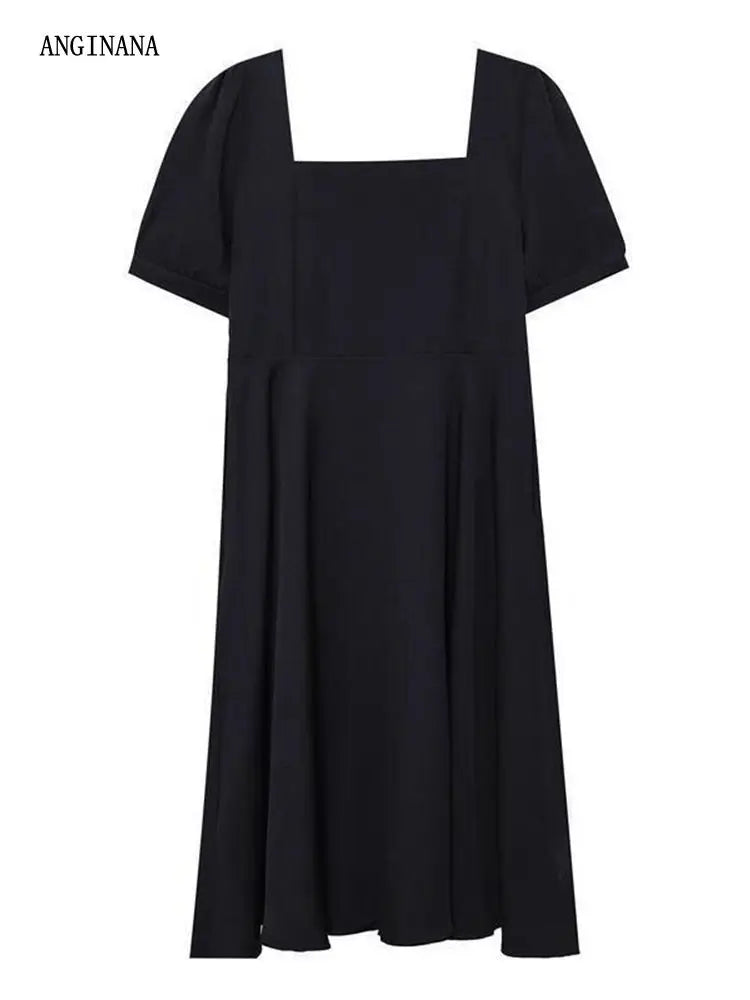 Large size women's 10xl 150kg dress big size 6xl 7XL 8xl 9xl summer aromatic collar short sleeve loose oversized black dress