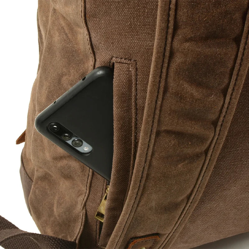 Male Backpacks Vintage Canvas Leather For Men Waterproof Rucksacks Large Mountaineering Travel Pack Outdoor computer bag