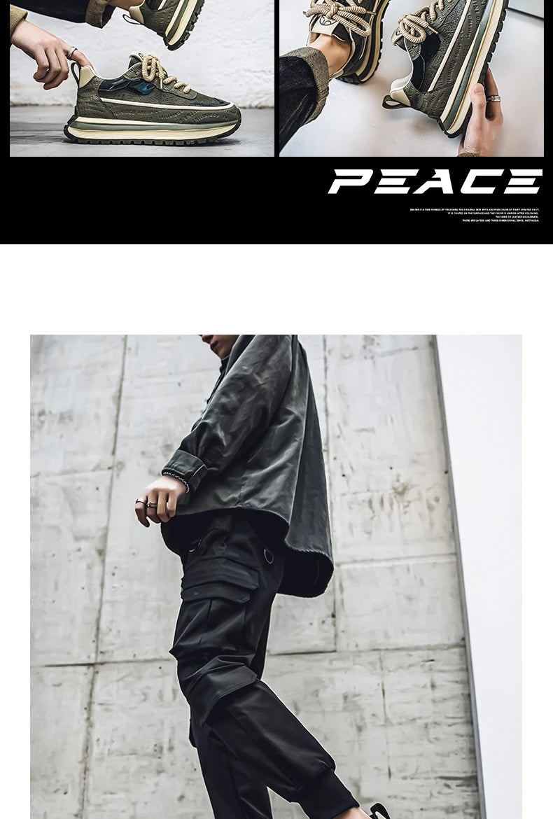 Casual Sneaker Loafers Men's Sneakers Male Sneakers Thick Bottom Shoes for Men Sports and Leisure Soft and Comfortable Non-Slip