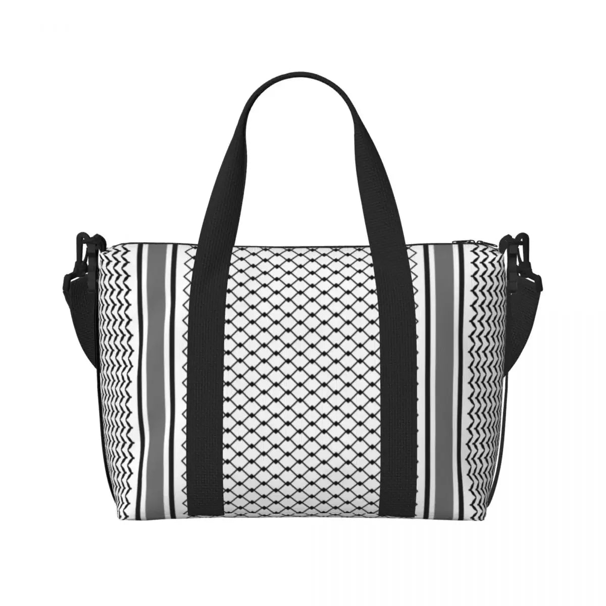 Custom Arabic Calligraphy Name With Palestinians Flag Hand Grocery Tote Shopping Bag Women Large Capacity Beach Gym Travel Bags