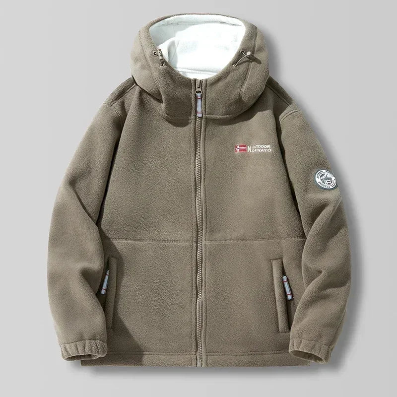 Men's Winter Jacket 2023 New Boxing mountain Fleece Hoodie Jackets Women's Fall Fashion Lamb Wool Long Sleeve Warm Coat For Men
