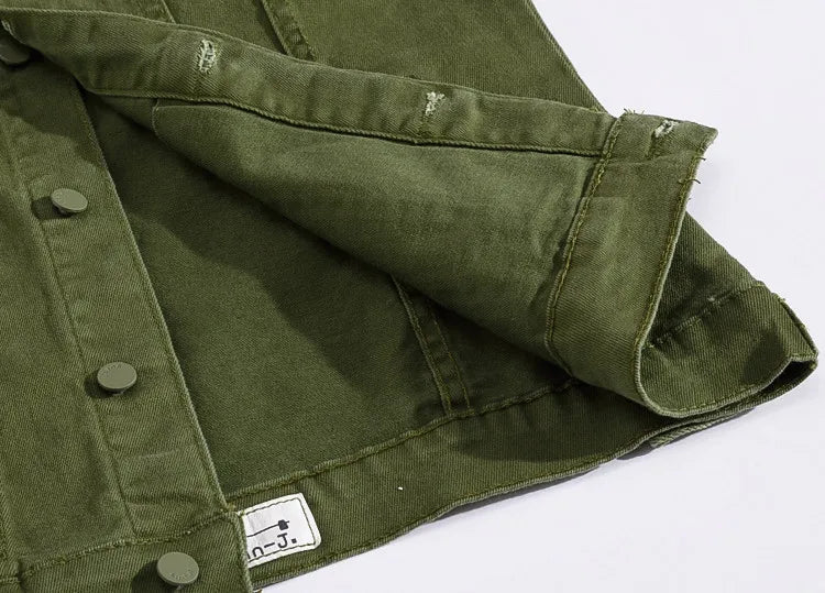 Men Pink Denim Jackets Outwear Slim Fit Denim Coats New Fashion Male Cotton Casual Jeans Jackets Streetwear Jean Coats Size 4XL