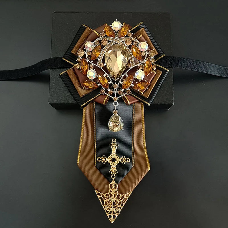 Men's Wedding Bow Tie Original Design Handmade Jewelry High-end Business Banquet Collar Flower Luxury Big Rhinestone Bowties