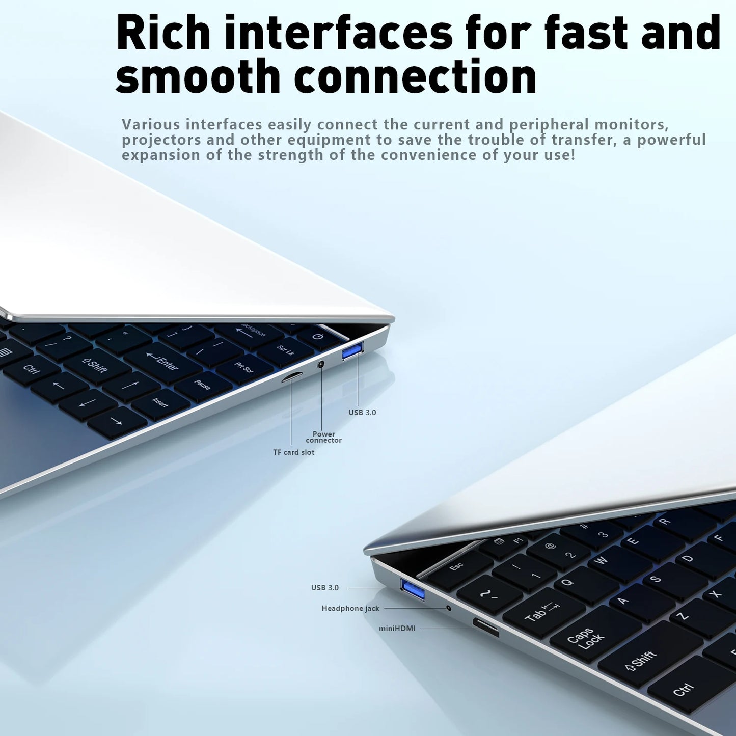 14.1" Ultra Slim Laptop 16GB RAM 2TB SSD Intel N3700 Notebook Gamer 1920*1080 Display Windows 11 Pro Office Study Computer PC