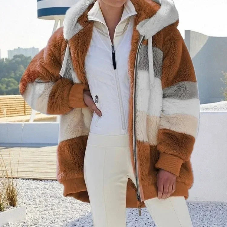 2025 Women's Warm Coats Jackets for Autumn Winter Long Jacket Warm Thick Fleece Faux Fur Coat Plush Teddy Woman Fur Coat Female