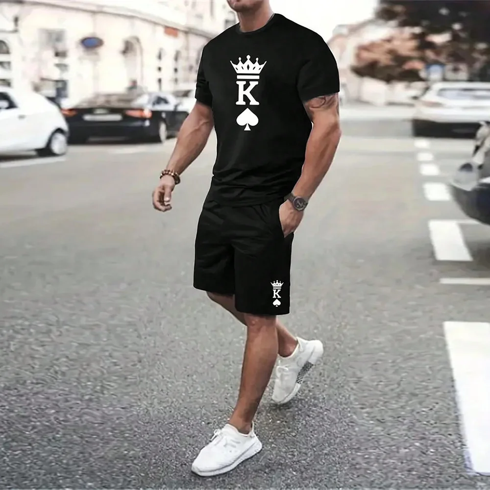 Men's Clothing Suits Summer Casual Breathable Refreshing Suit Print 3D Letters Oversized Fashion Men's Shirt Short Sleeve XS-6XL