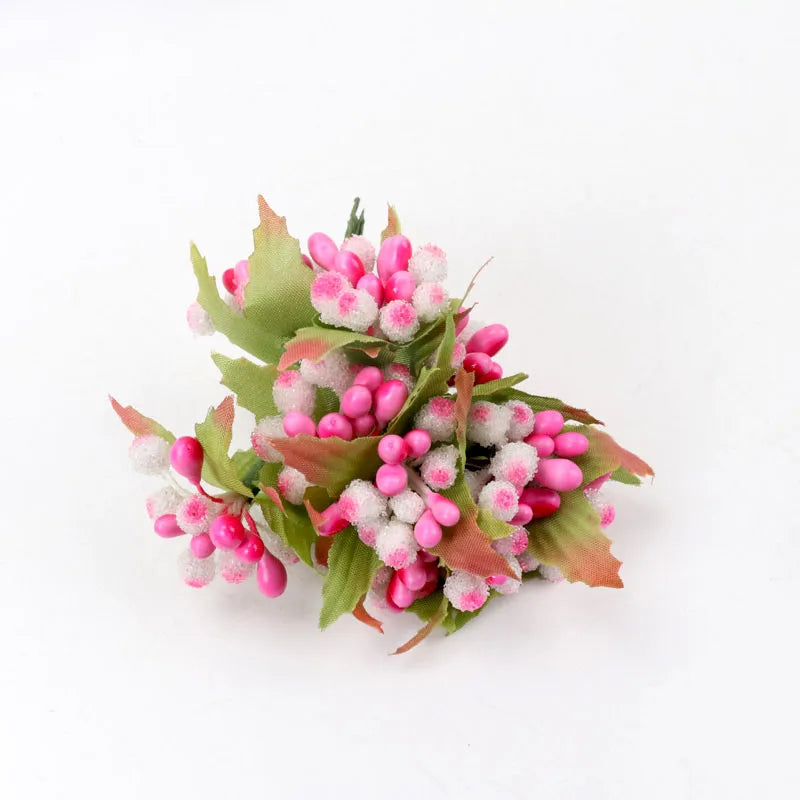 12pcs pearl Berry Artificial Stamen Flower For Wedding Home Decoration Pistil DIY wreath Scrapbooking Craft Fake Flowers