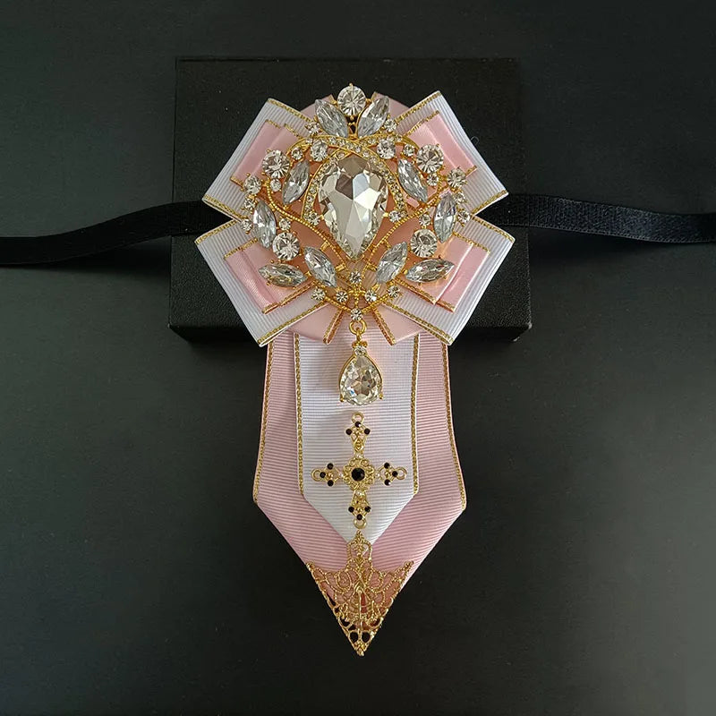 Men's Wedding Bow Tie Original Design Handmade Jewelry High-end Business Banquet Collar Flower Luxury Big Rhinestone Bowties