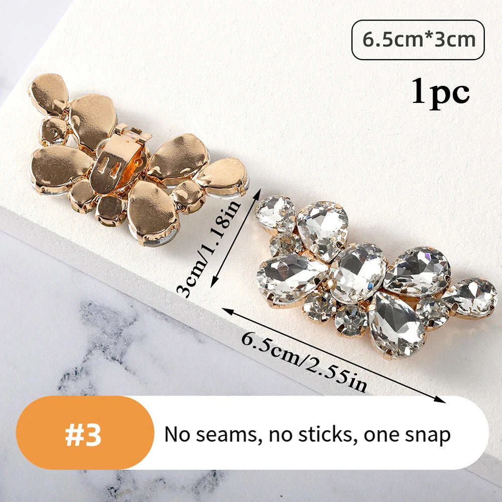 1Pcs Wedding DIY Detachable Charm Buckle Bridal Crystal Shoes Accessory Decoration Clip Women High Heel Rhinestone Shoe Buckles