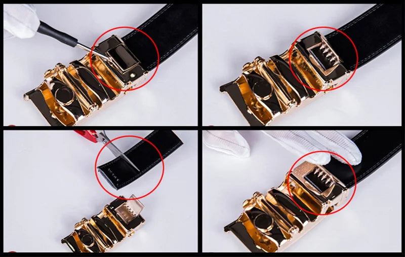 Famous Style Male Metal Automatic Buckle Brand Belt Men Genuine Luxury Leather Men's business Belts for Men Strap dropshipping