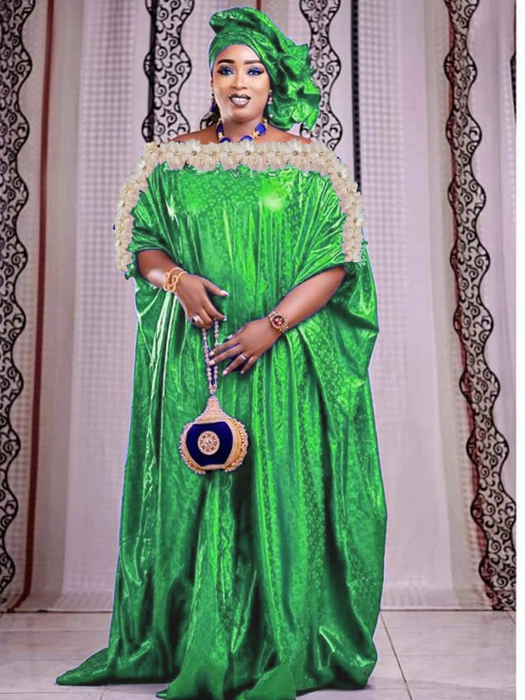 Bazin Riche Turkey Dresses 2023 African Dashiki Robe For Gambia Guinea Traditional Wedding Party Clothing Basin Long Dress