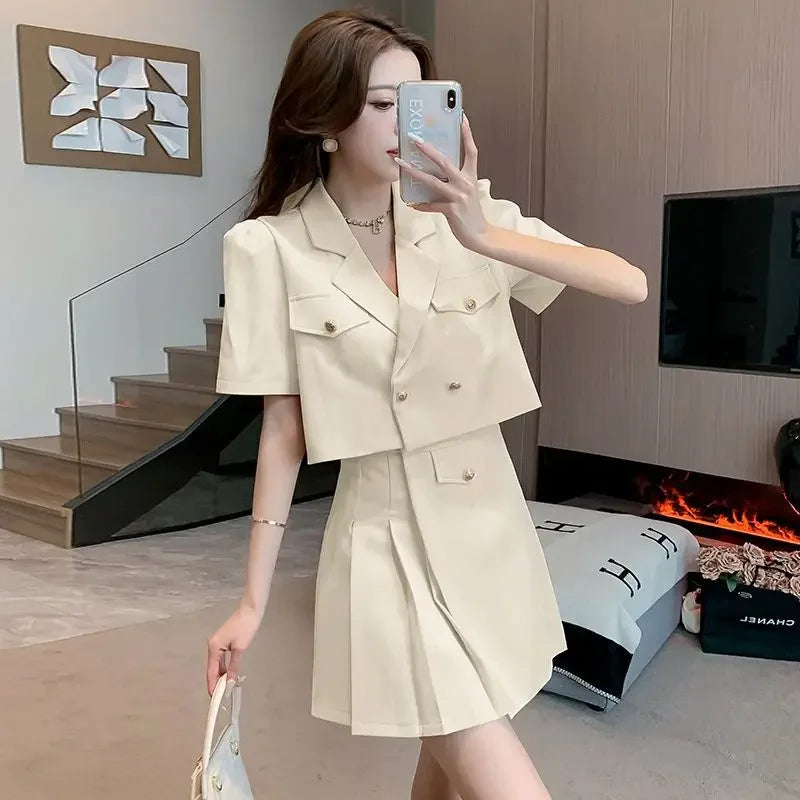 Elegant Two-Piece Suit Set For Women High-End Feel Small Size Friendly Luxury Wardrobe Essentials Trendy Spring Summer 2024