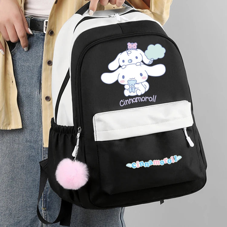 Cinnamoroll Backpack Children Girls Boy Sanrio Schoolbag Kawaii Student Back To School Rucksack Teen Kids Gift Women Travel Bags