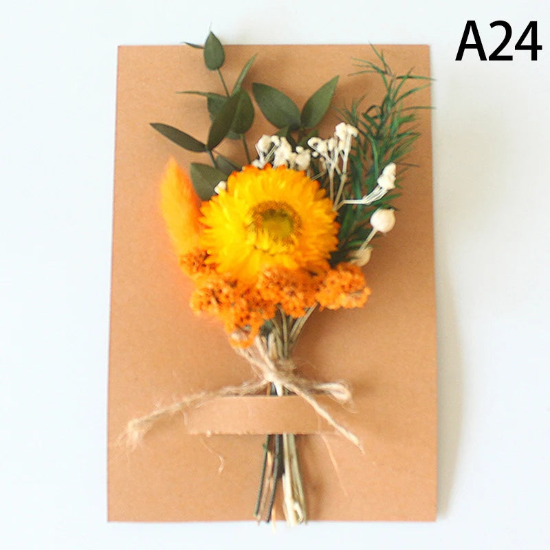 Mini Natural Dry Flowers Bouquet Bridesmaid Boutonnieres Christmas Wedding Decor Valentine's Day DIY Floral Materials
