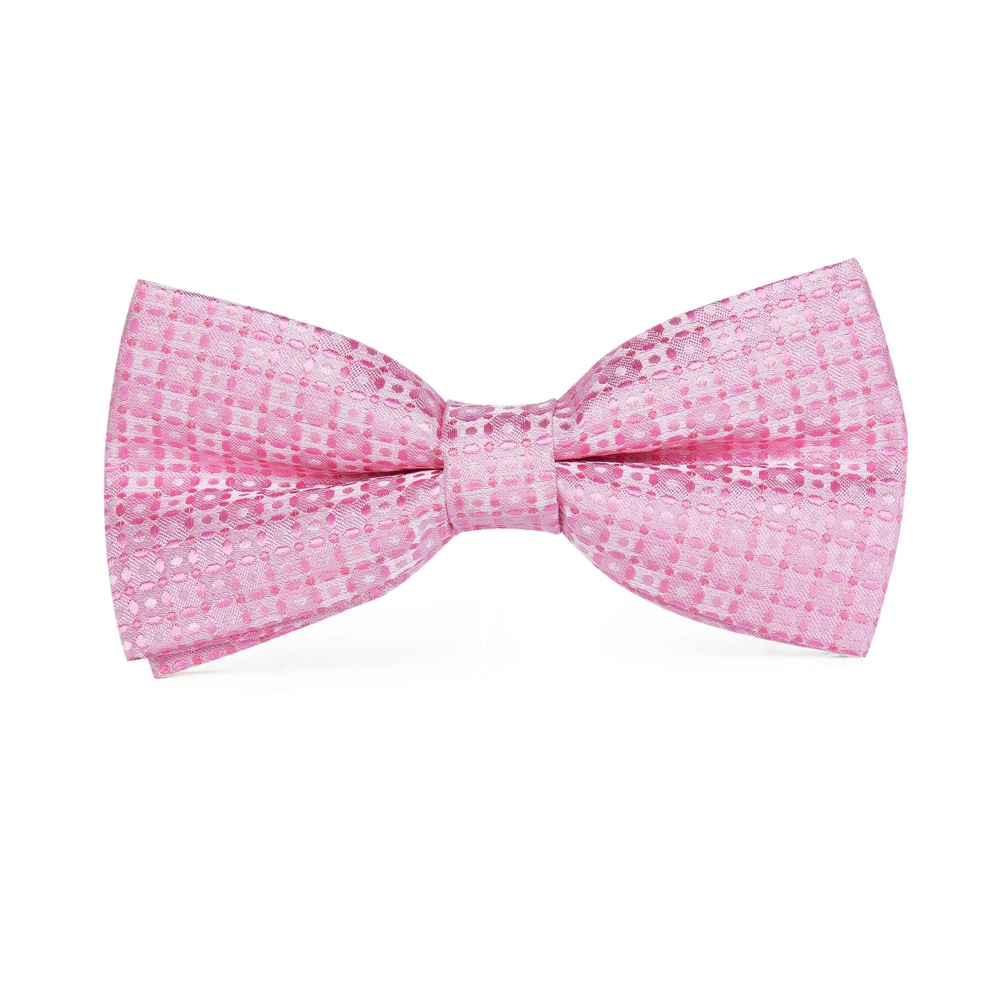 Hi-Tie Pink Dot Silk Mens Pre-tied Bow Tie Hanky Cufflink Set Dusty Pink Butterfly Knot Bowtie for Male Wedding Business