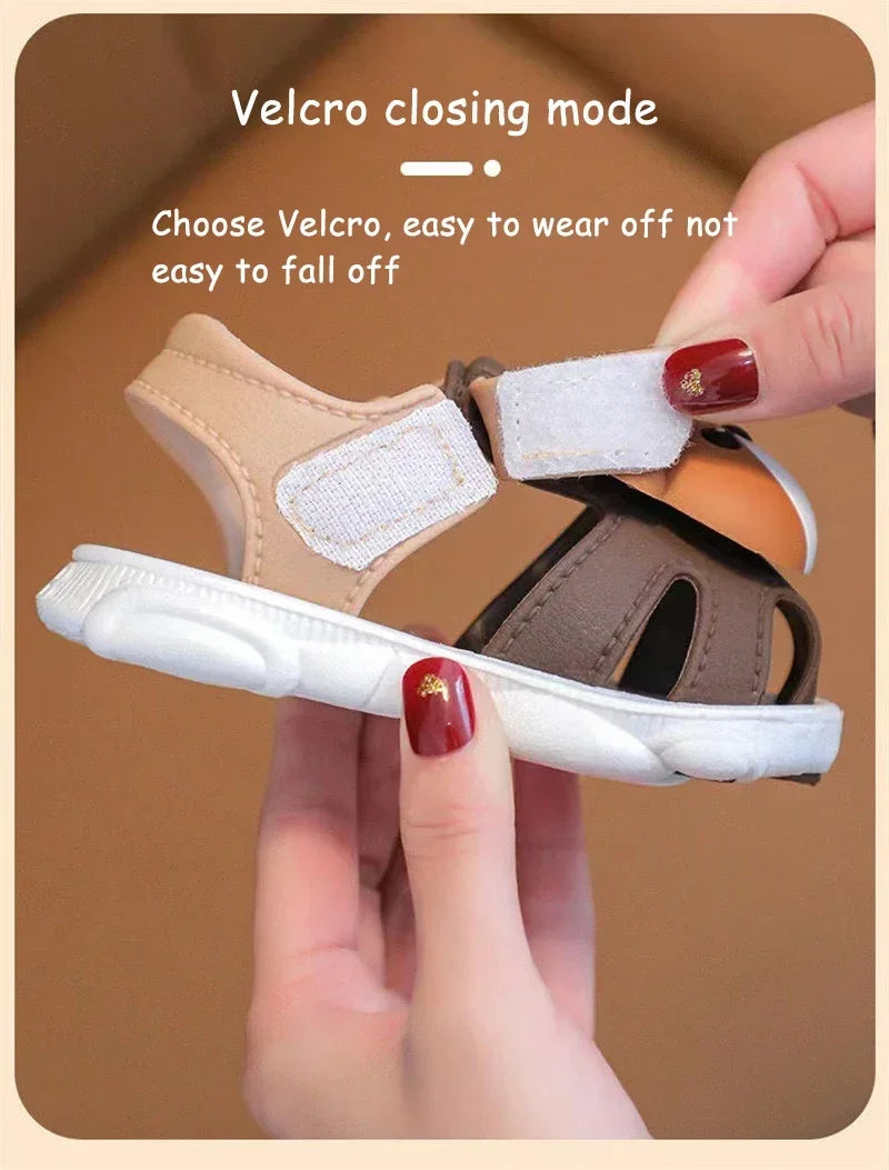High Quality Comfortable Breathable Baby Children Outdoor Sandals Simple Versatile Cute Cartoon Boys Girls Infants Walking Shoes