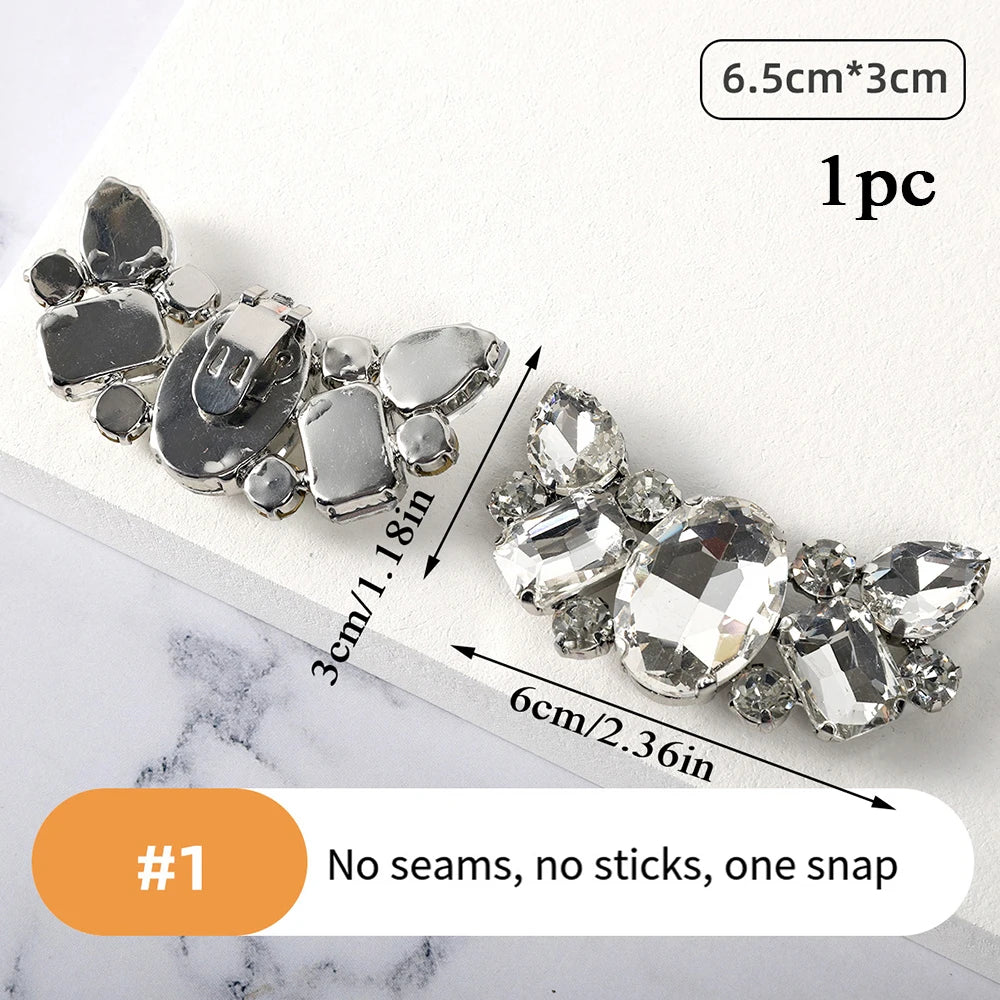 1Pcs Wedding DIY Detachable Charm Buckle Bridal Crystal Shoes Accessory Decoration Clip Women High Heel Rhinestone Shoe Buckles