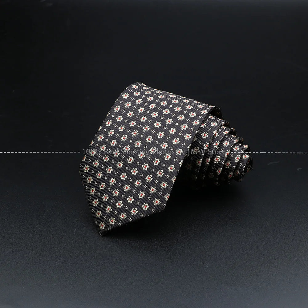 New Design Wedding Men Tie Brown Solid Striped Paisley Flower Neckties Men Business Dropshipping Groom Collar Accessories Gift