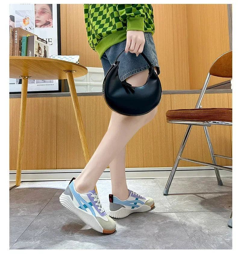 Women Sneakers 2025 New Sports Shoes for Women Fashion Comfort Sneakers All-match Thick Sole Lightweight Casual Running Shoes