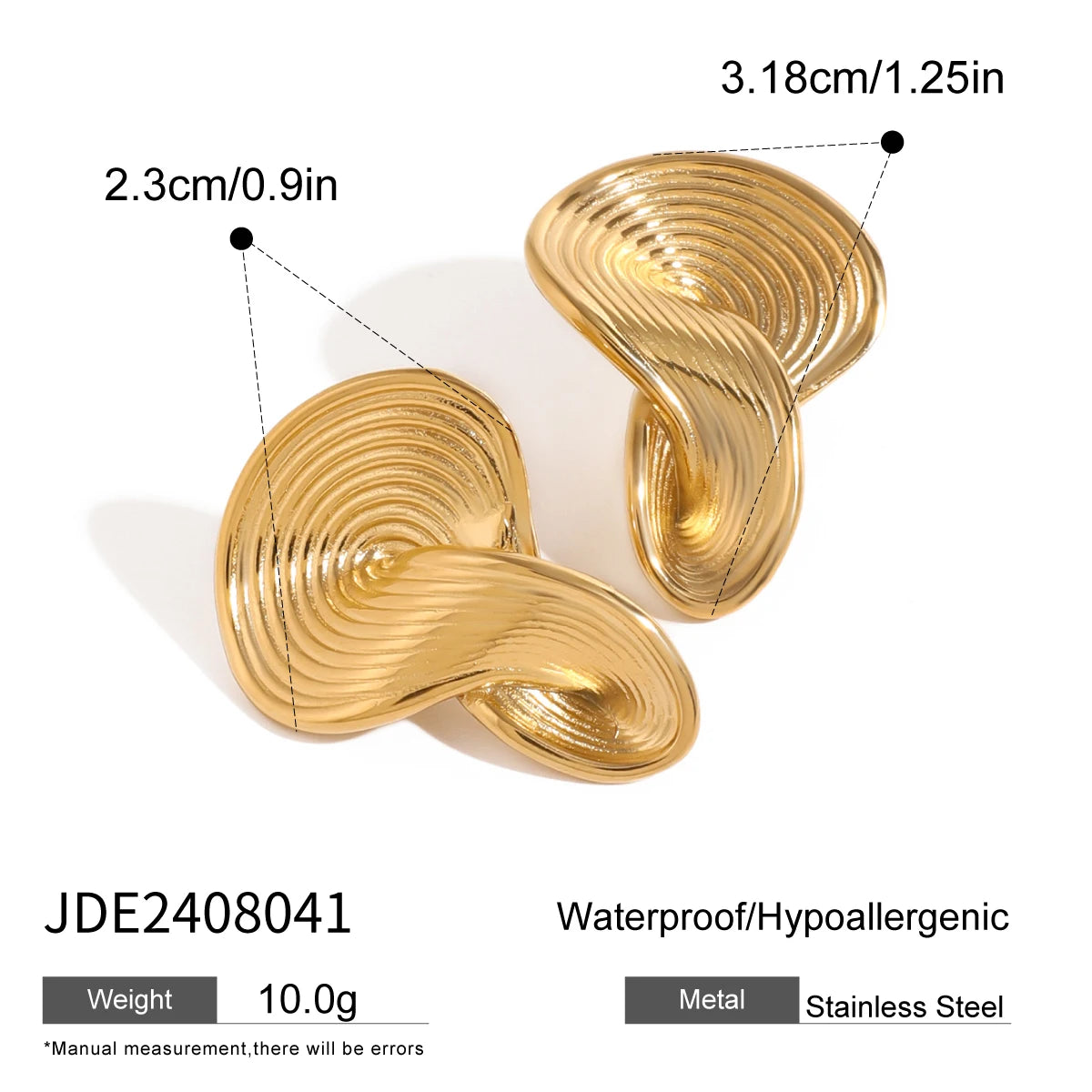 Uworld Twisted Ribbed Earrings Dainty Stud Earrings Knot Earrings Women's Accessories Gift for Her