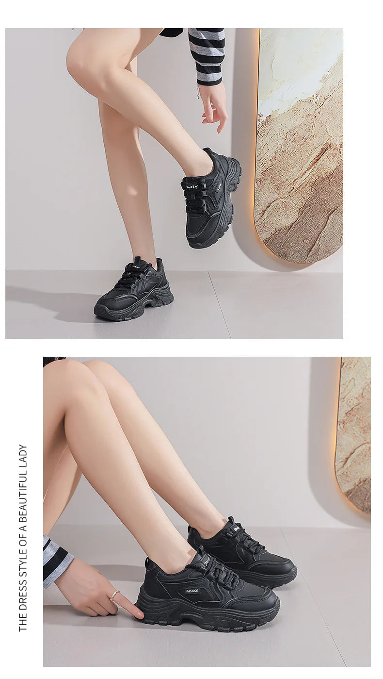 Sneakers for Women Autumn New Style, Korean Version Versatile Thick-Soled Single Shoes, Sports Shoes Running Casual Shoes