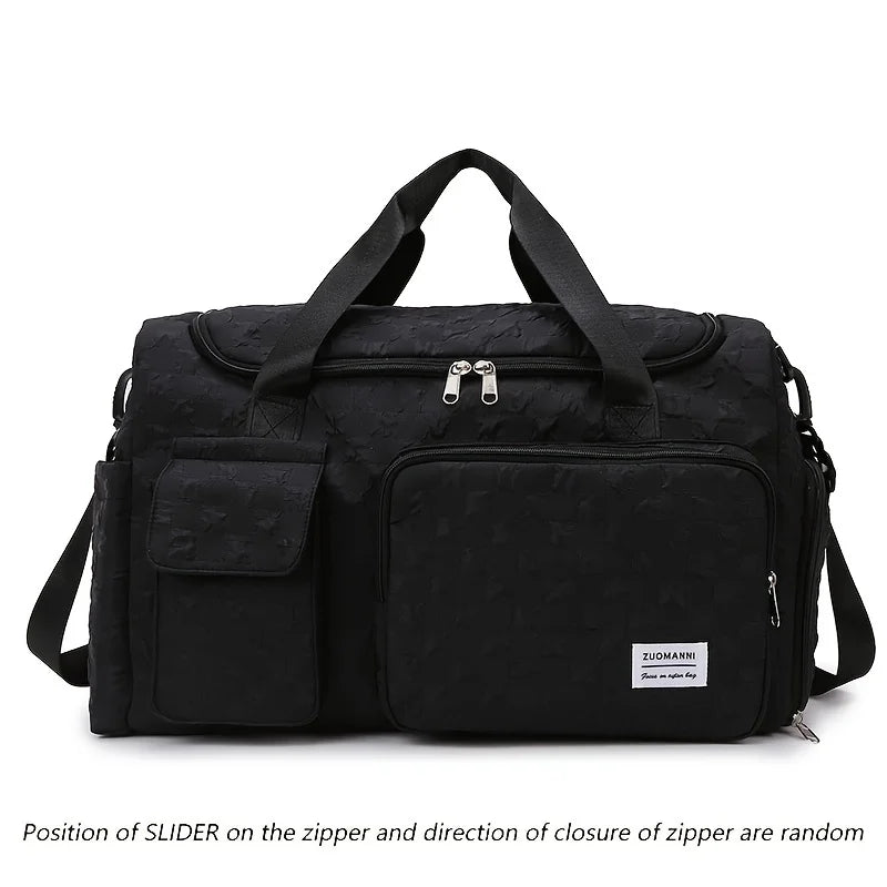 Stylish Checkerboard Pattern Design Large Capacity Duffle Travel Bag, Portable Sports Gym Bag, Weekender Overnight Bag
