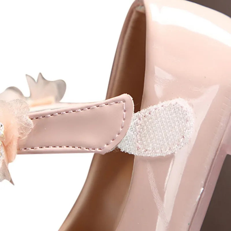 Baby Girls Walking Shoes Kids PU leather Big Flower Princess Shoes Party Wedding Baby Girls Dance Shoes Anti-Slip Casual Sneaker
