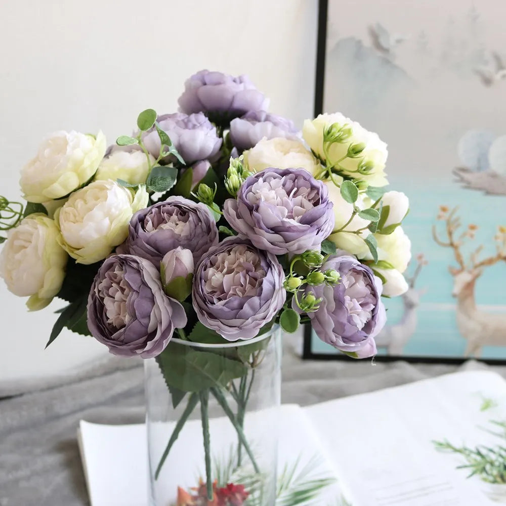 1PC 30CM Fake Roses Silk Peony Artificial Flowers Cheap New Year's Christmas Decorations Vase Home Wedding Bridal Bouquet Indoor