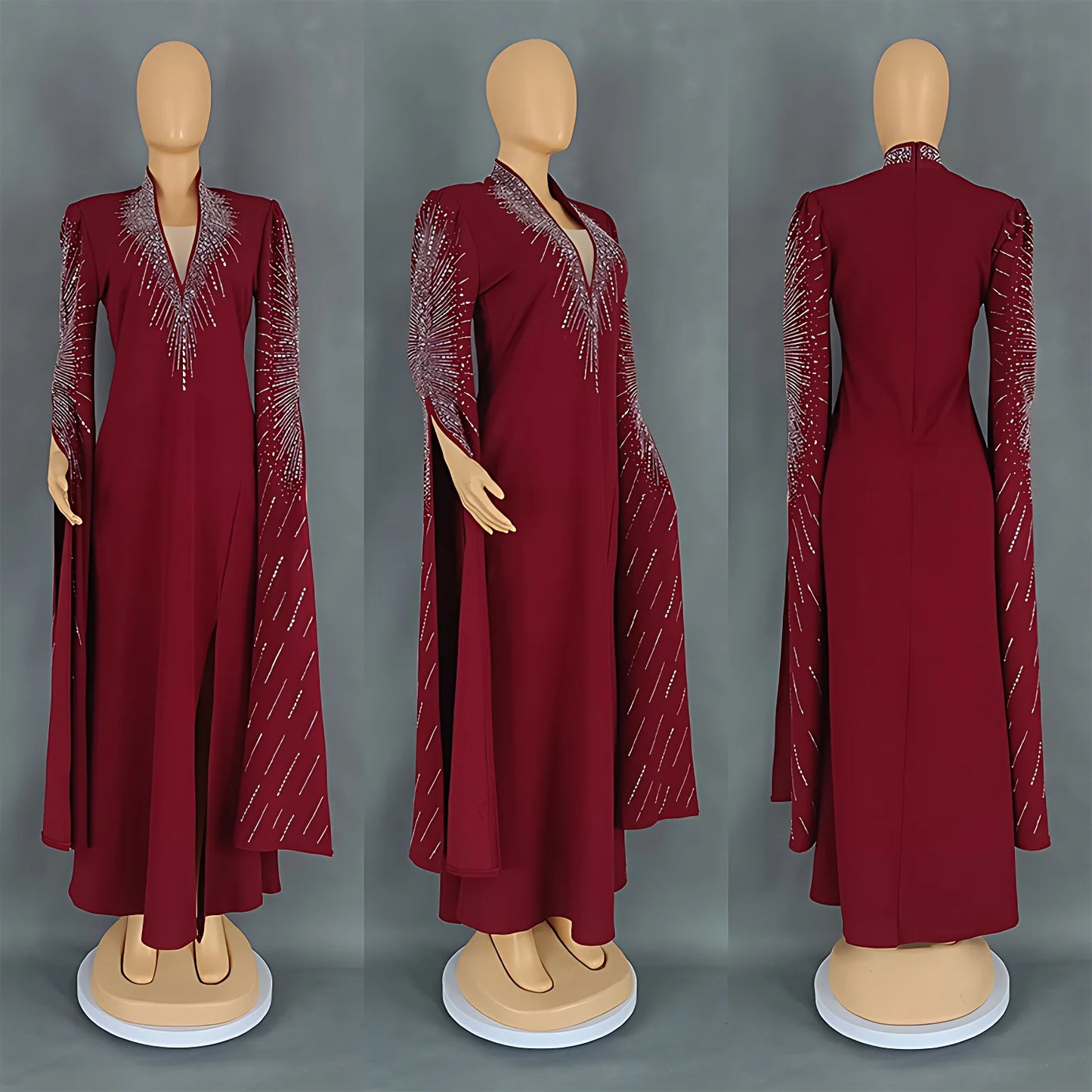 African Women Light Luxury Senior Sense Evening Dress Dubai Muslim High Quality Fashion Sequins Maxi Dresses Elegant Slim Abayas