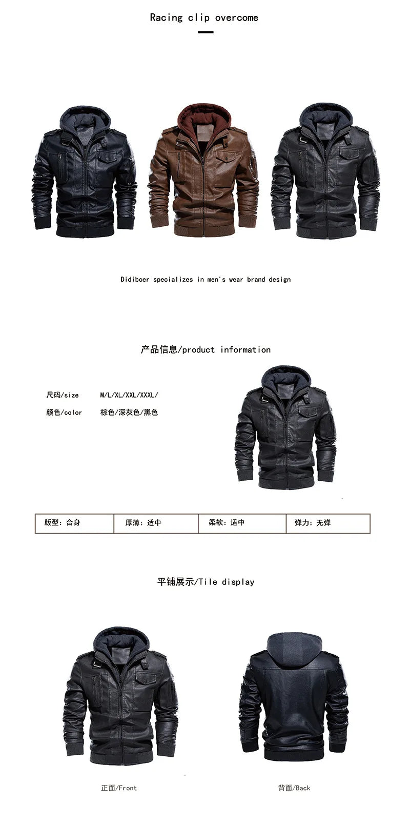 Winter Men's Leather Jacket High-quality Plush Thick Men Motorcycle Jacket Street Fashion Mens Hooded Coats Men Clothing 3XL